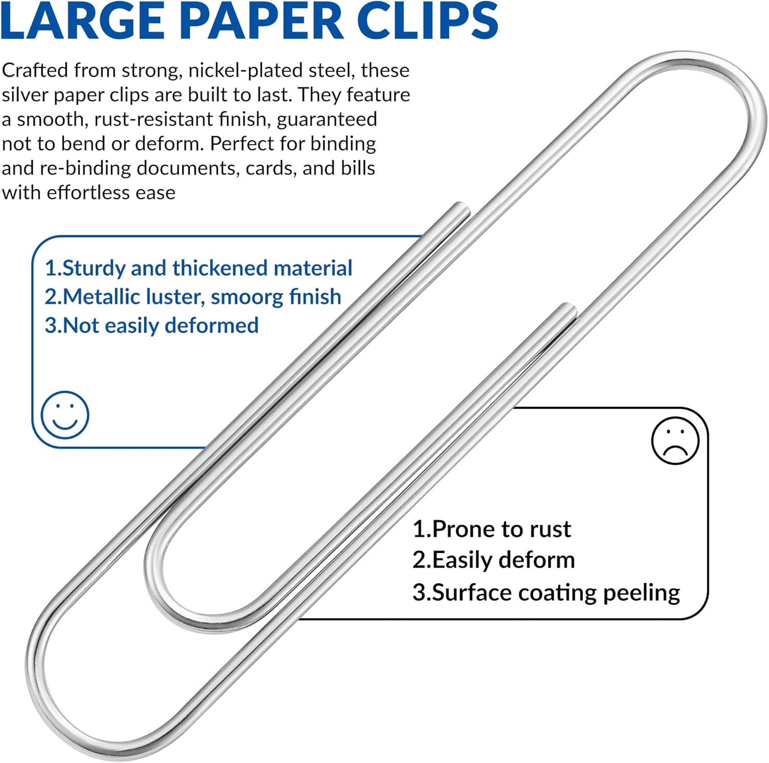 Jumbo Paper Clips, 2 Inch Paper Clip, 200 pcs Large Paperclips - Image 3