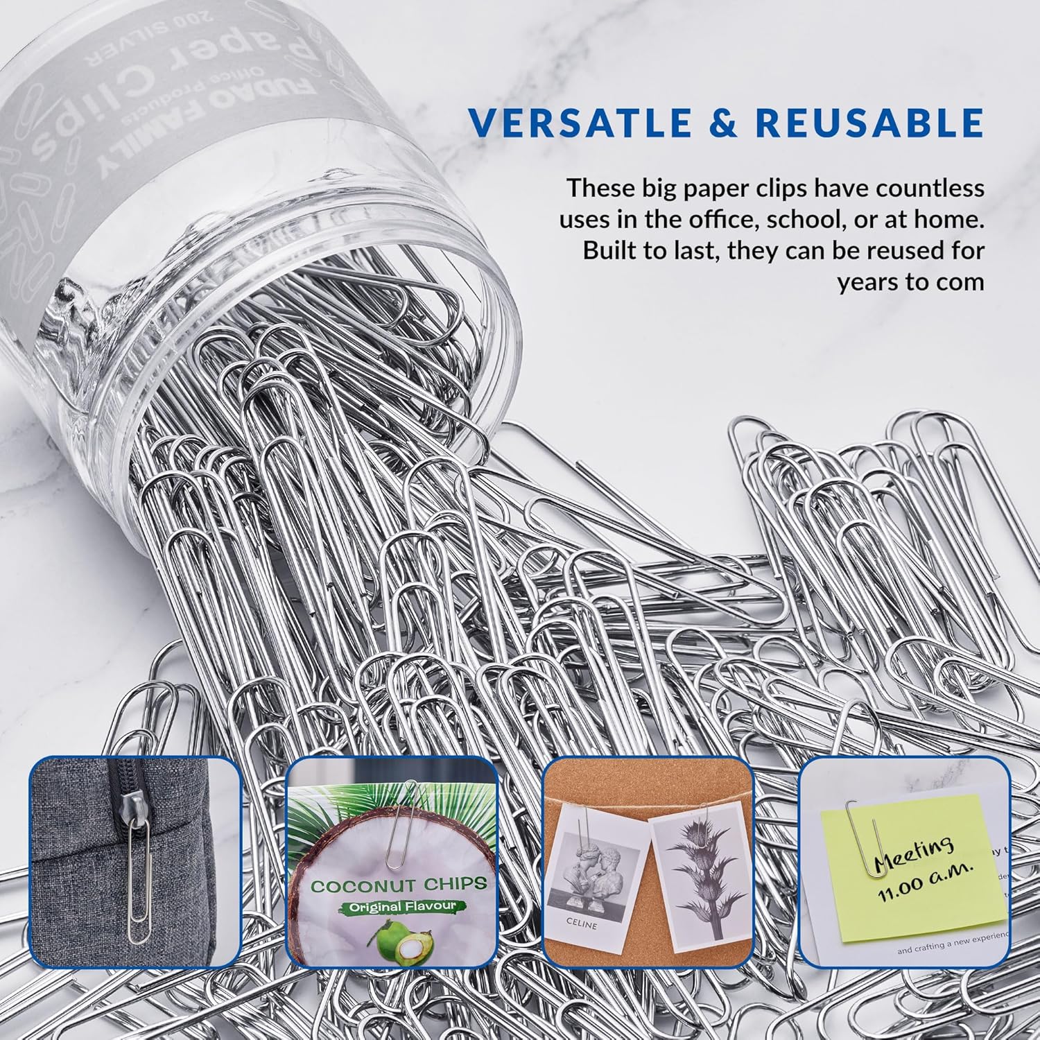 Jumbo Paper Clips, 2 Inch Paper Clip, 200 pcs Large Paperclips - Image 6